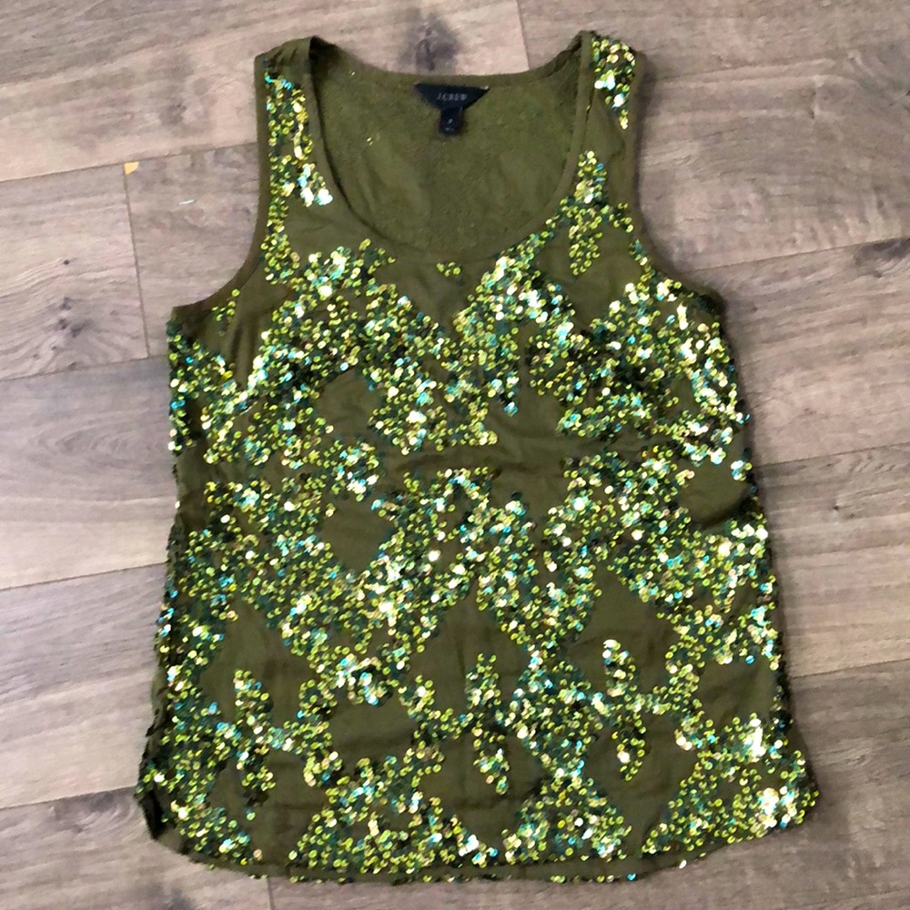 Sequin sleeveless JCrew top